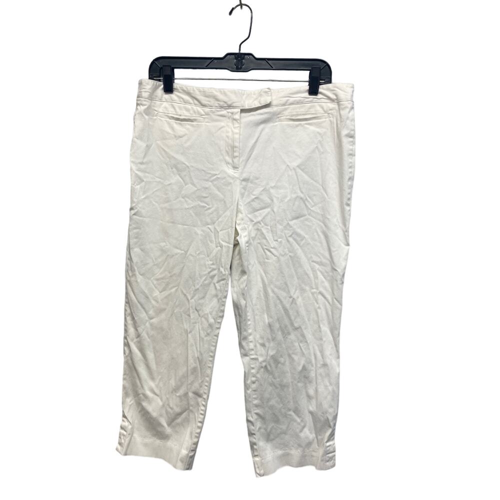 Simply Vera Time & Tru Womens Large Cropped White Cotton Blend Capri Pants - Picture 6 of 10